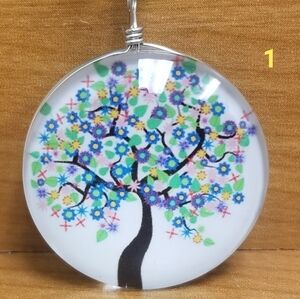 Watercolor Tree Pendant Necklace